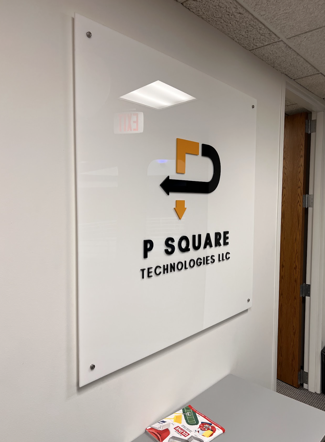 P Square Acrylic Lobby Panel Signs by Captivating Signs