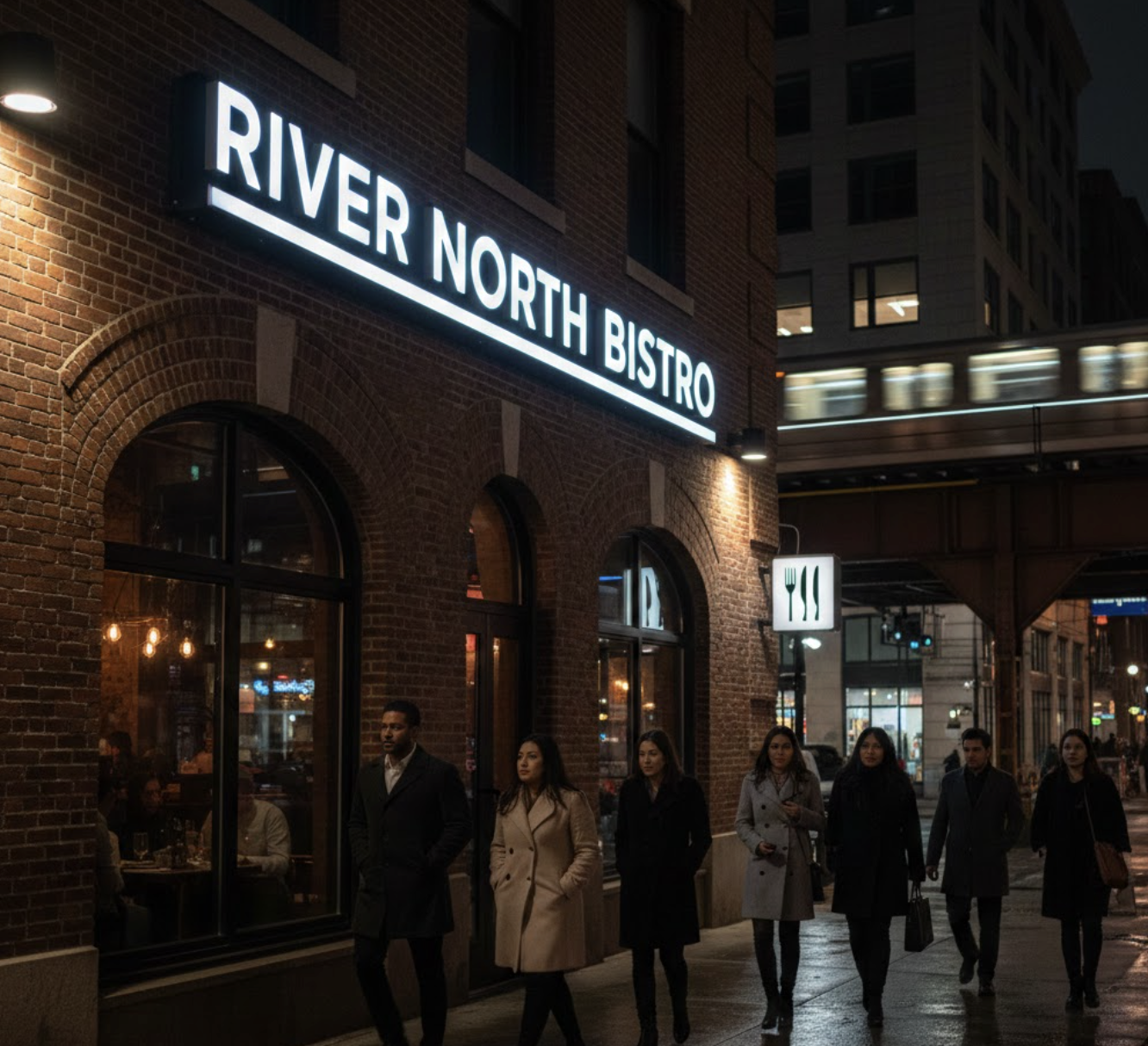 River North Bistro Front-Lit Channel Letter Signs