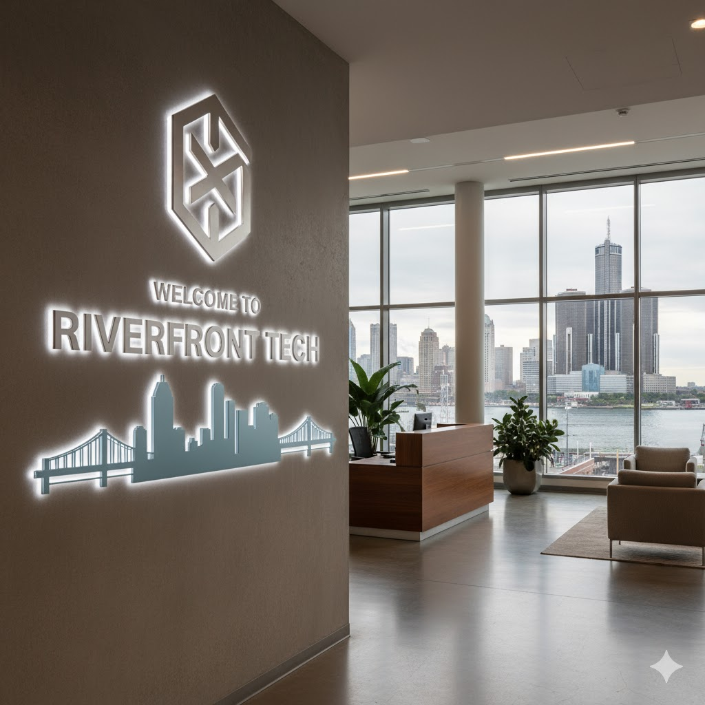 Lobby Sign for Rivefront Tech
