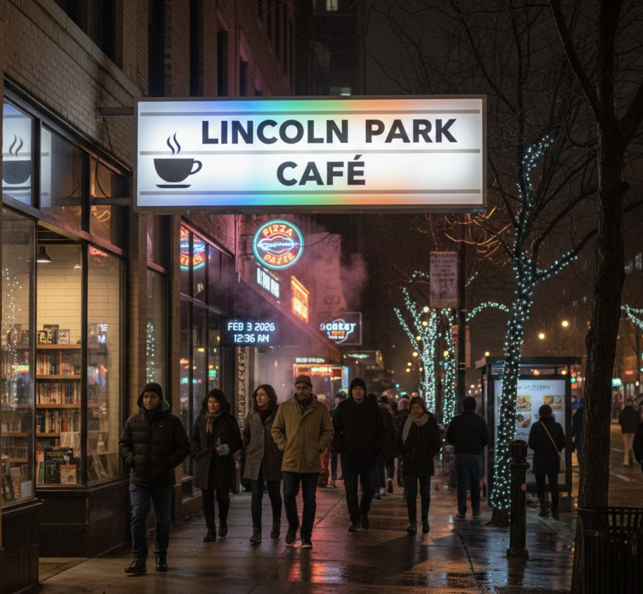 Lincoln Park Cafe Cabinet Signage